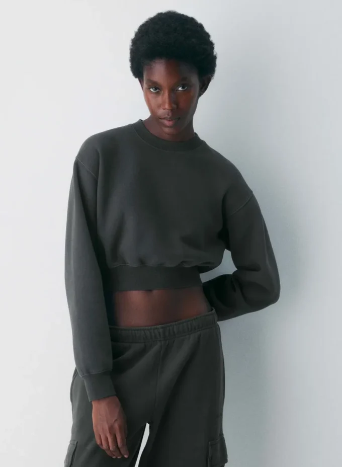 Cozy Sweatfleece Perfect Crew Crop Sweatshirt Cozy Sweatfleece Perfect Crew Crop Sweatshirt