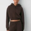 Cozy Sweatfleece Perfect Crop Zip Hoodie Cozy Sweatfleece Perfect Crop Zip Hoodie