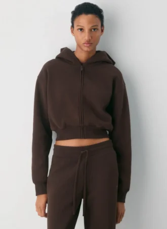 Cozy Sweatfleece Perfect Crop Zip Hoodie Cozy Sweatfleece Perfect Crop Zip Hoodie