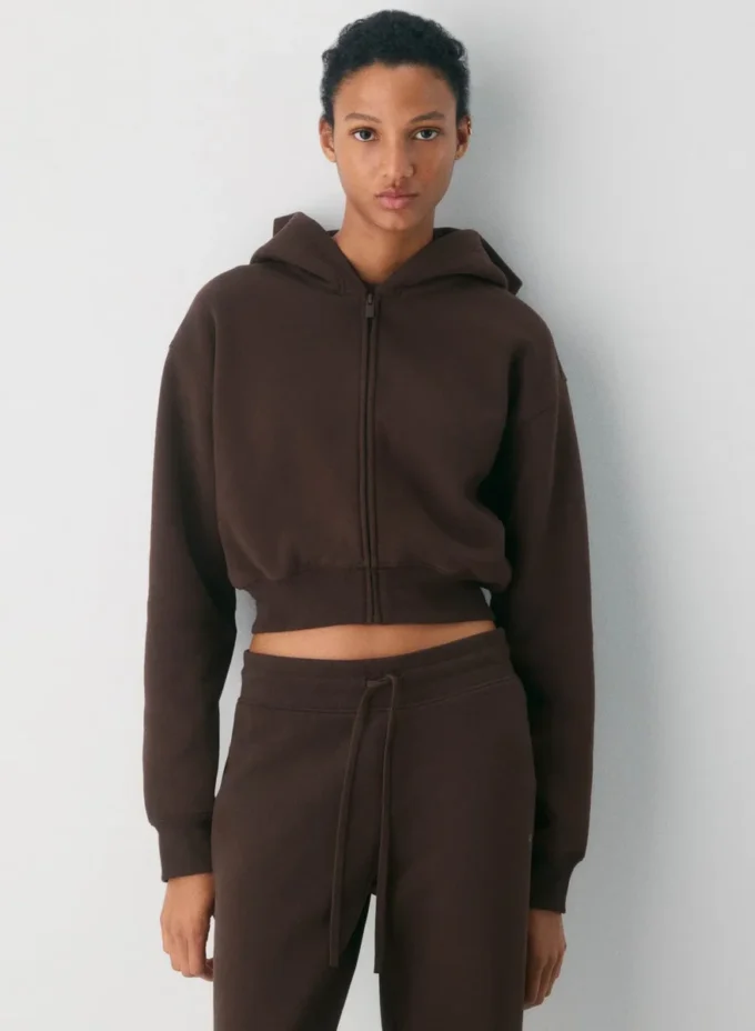 Cozy Sweatfleece Perfect Crop Zip Hoodie Cozy Sweatfleece Perfect Crop Zip Hoodie